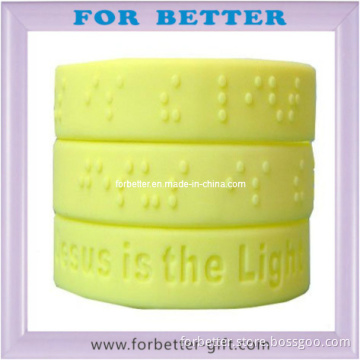 Braille Embossed Silicone Wristband